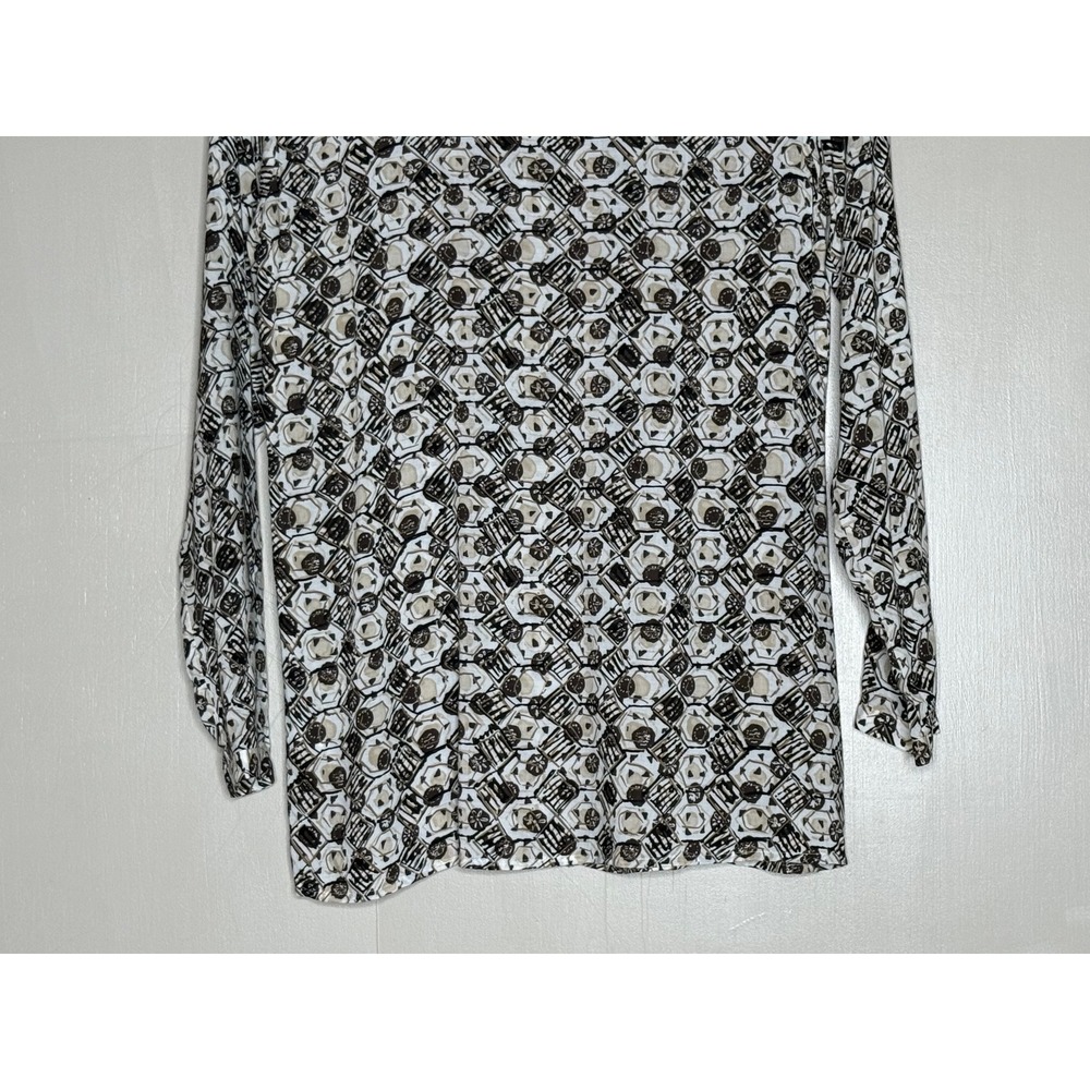 J. Jill Black White Tan Geometric Print V Neck Tunic Top XS - Picture 6 of 8